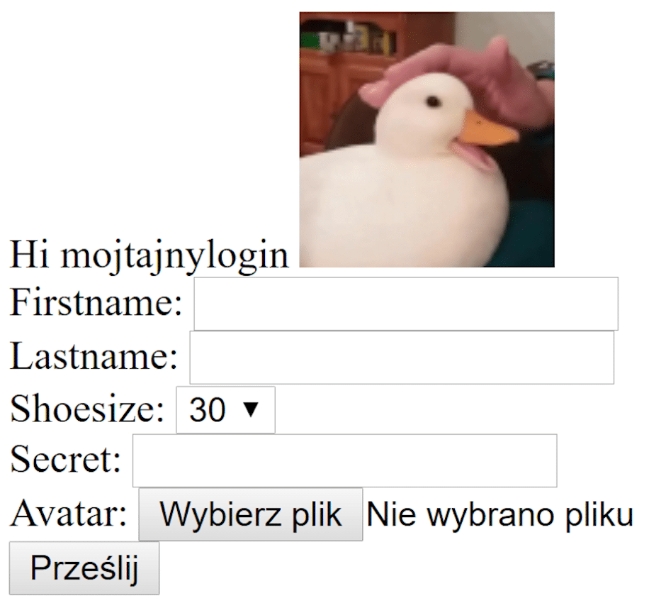 Formularz zadania WEB 50